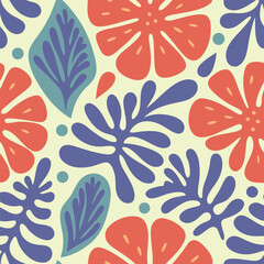Seamless flowers pattern,Vintage botanical repeat design, Doodle pattern for textile printing factory, Vector design for fashion.