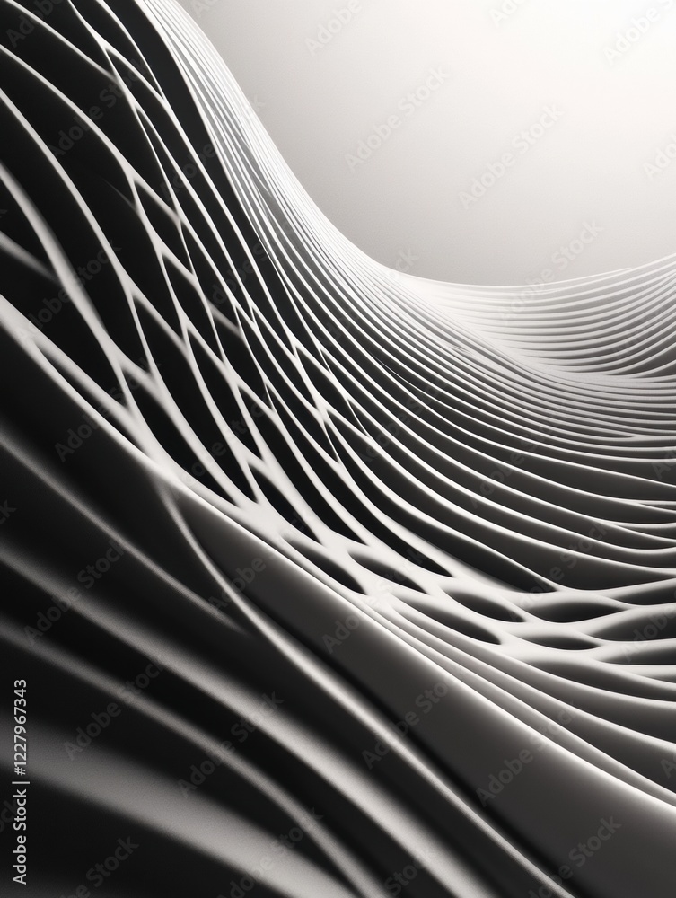 Aufkleber abstract design showcasing flowing lines and patterns in light and shadow. generative ai