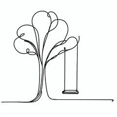 swing on a tree silhouette thin lines 
