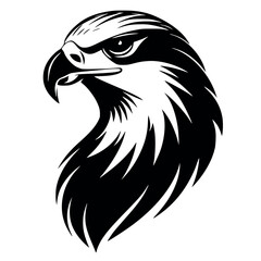 Black and White Eagle Vector Logo and Icon