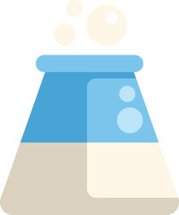 Conical flask filled with a bubbling solution represents chemical reactions and scientific discoveries