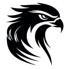 Black and White Eagle Vector Logo and Icon