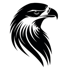Black and White Eagle Vector Logo and Icon