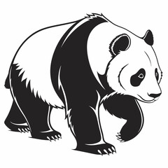 Panda vector silhouette black design white background