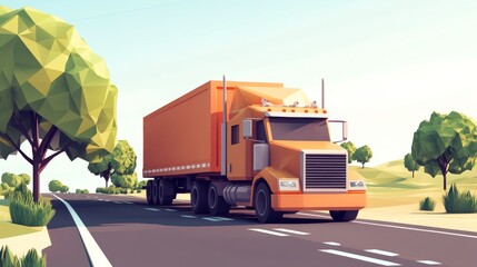 Third party logistics, 3pl, transport, cargo export, import. Integrated warehousing and transportation operation service. Air, road, maritime delivery. Digital polygonal low poly 3d mesh illustration