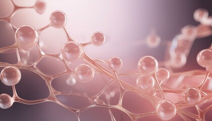 collagen molecular structure abstract background 3d render of molecules for skincare beauty and cosmetic banner design