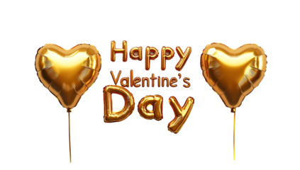 3D text Happy Valentines Day with heart shaped isolated on white background PNG.AI GENERATED