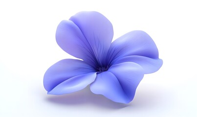 Single purple flower, studio shot, white background, botanical illustration, design element