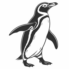 penguin vector silhouette black design white background