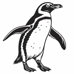 penguin vector silhouette black design white background