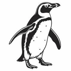 penguin vector silhouette black design white background