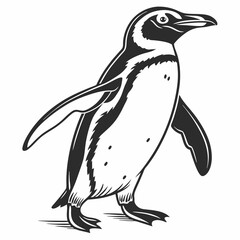 penguin vector silhouette black design white background