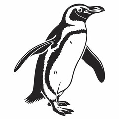 penguin vector silhouette black design white background