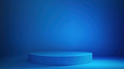 Abstract blue background, minimal gradient studio room for product display presentation.