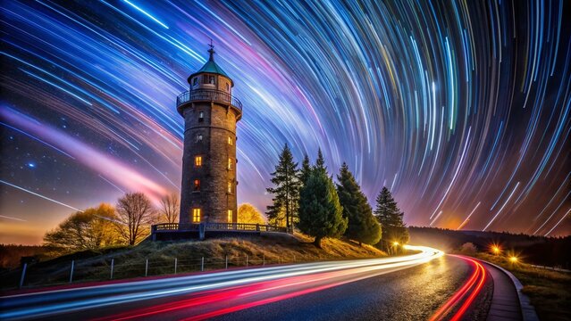 Long Exposure Night Photography of Der Himmelbergturm, Alfeld Leine, Germany