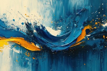 Vibrant Splash Abstract Expressionism Dynamic Brush Strokes Background