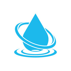 Fototapeta premium Blue water drop vector logo icon