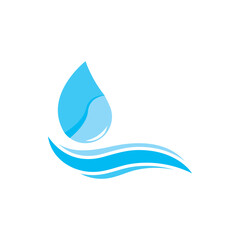 Blue water drop vector logo icon