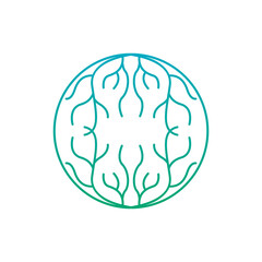 Neuron logo design template flat vector