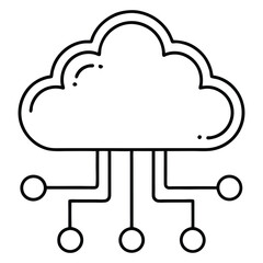 Modern Cloud Computing Icon Vector Illustration Set for Digital Applications