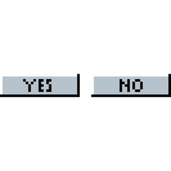 Yes or no button. computer user interface elements. Voting machines 
