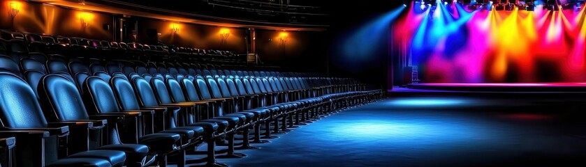 Naklejka premium Empty theater seats ready for a spectacular performance.