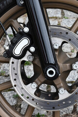 Disc brake on a motorcycle