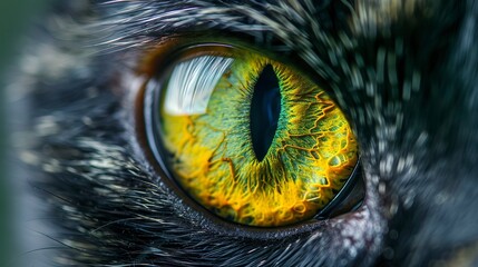 An Extreme close-up of a cats eye