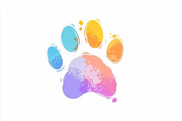 Cats paw concept. Footprint of brightly colored kitten.