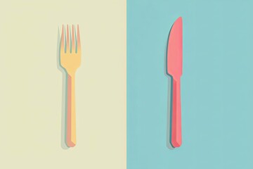 Flat icons for knife and fork.