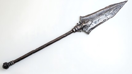 Sharp spear isolated on white background.