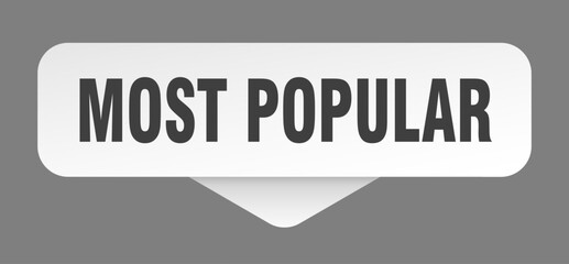 most popular sticker. most popular sign isolated on gray background