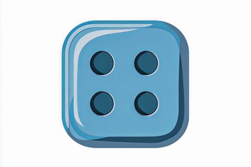 Fototapeta premium Style is flat rounded square button, blue and gray colors, white background.