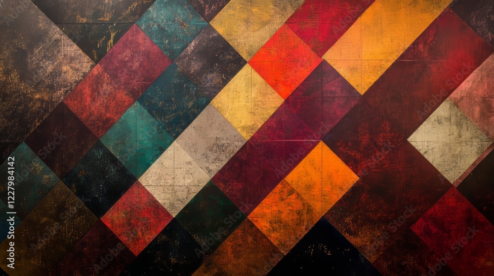 Poster abstract geometric background with color triangles. design element