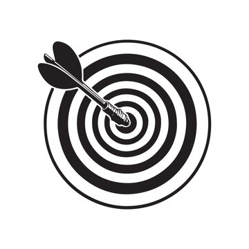 recommend clip art: dartboard classic black and white design circular target bullseye, precision, game 