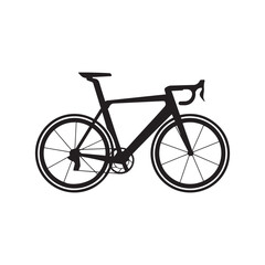 High-performance racing bicycle silhouette vector art illustration