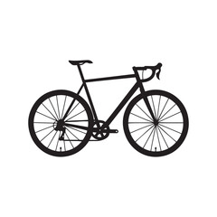 High-performance racing bicycle silhouette vector art illustration