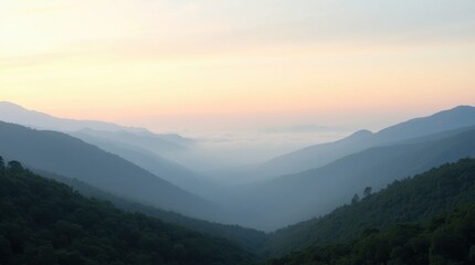 Obraz premium Serene Sunrise Mountain Vista