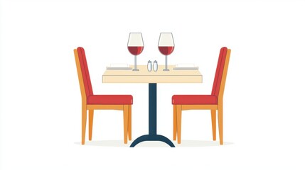 Elegant dining table with wine glasses, fine dining experience,