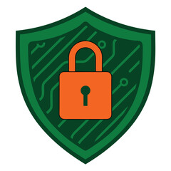Cybersecurity Shield Icon Vector Illustration for Digital Protection and Security Concepts