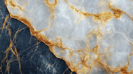 Fototapeta premium Marble texture, white background with golden veins, light and shadow effects, high-definition wallpaper
