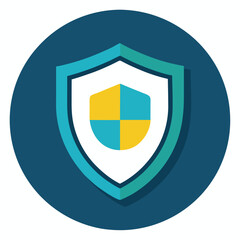 Fototapeta premium Cybersecurity Shield Icon Vector Illustration for Digital Protection and Security Concepts