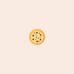 Fototapeta premium Pizza icon flat vector design. 