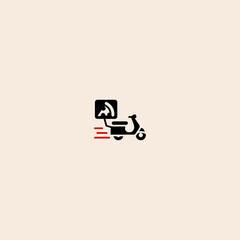 Pizza Deliver icon flat vector design. 