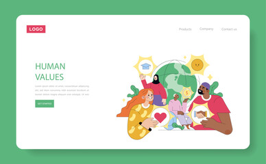 Human Values. Flat Vector Illustration