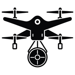 Drones Icon Vector Illustration for Modern Technology and Air Surveillance Design