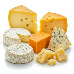 types of cheese on white