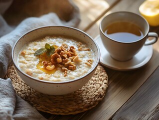 Rustic Breakfast Scene with Cozy Atmosphere
