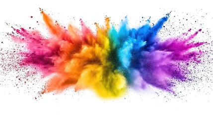 Colorful powder explosion isolated on a white background