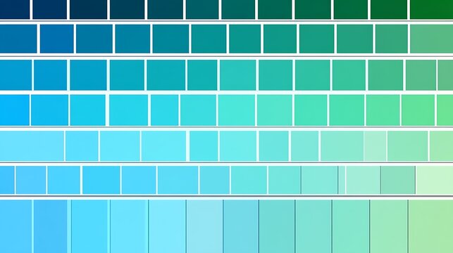 A gradient of teal and green color swatches